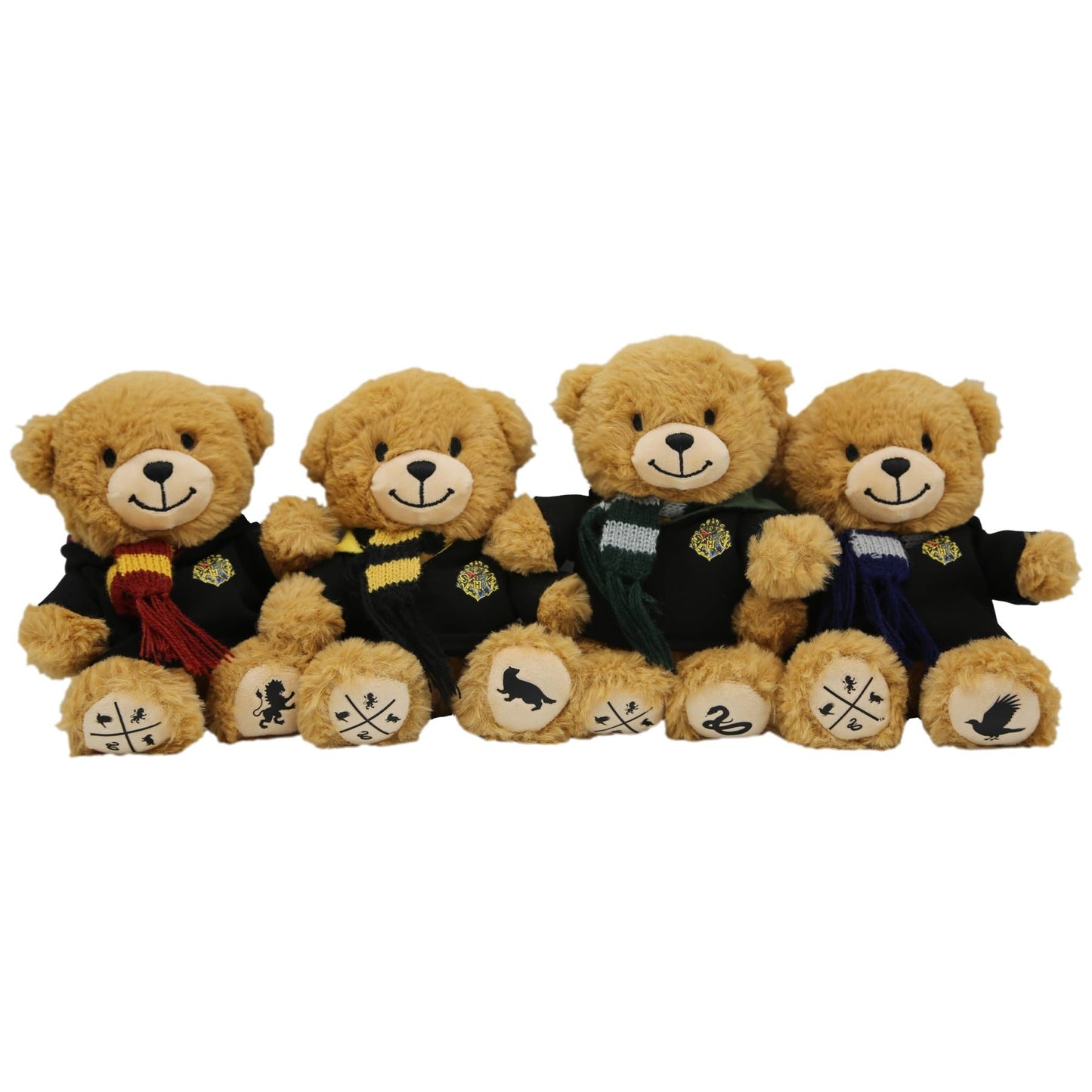 Harry Potter Gryffindor Bear Plush - Hogwarts Teddy with Robe & Scarf - Collectible Stuffed Animal with Silkscreen Paw Prints - House Mascot - Wizarding World Gift for Kids & Fans