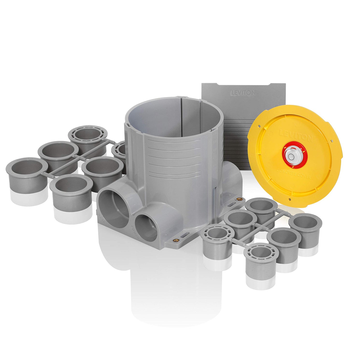 Leviton 2-Gang Concrete Floor Box System, Gray, FBBOX-GY