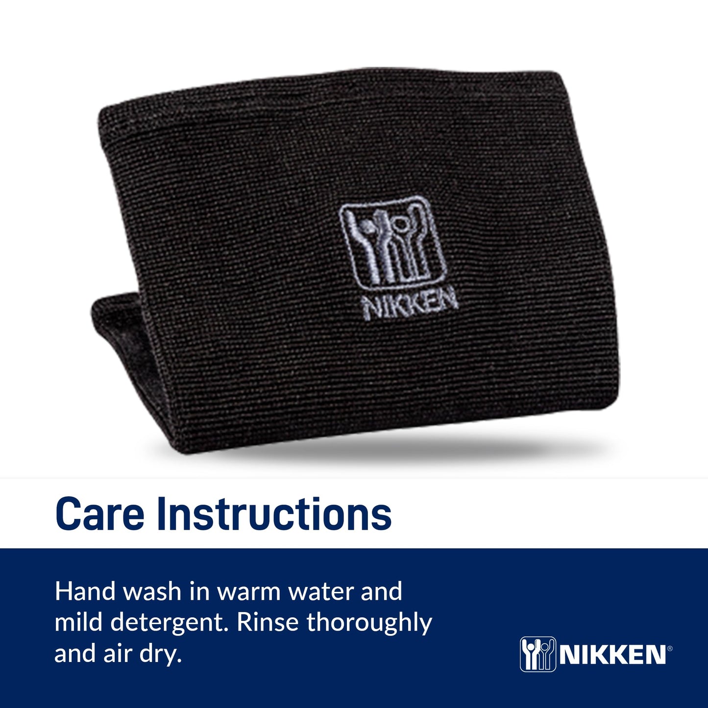 Nikken KenkoTherm - Knee Wrap Large 1834 - Black Stretch Support with Ceramic Reflective Fibers for Running, Weightlifting, Basketball - Men and Women