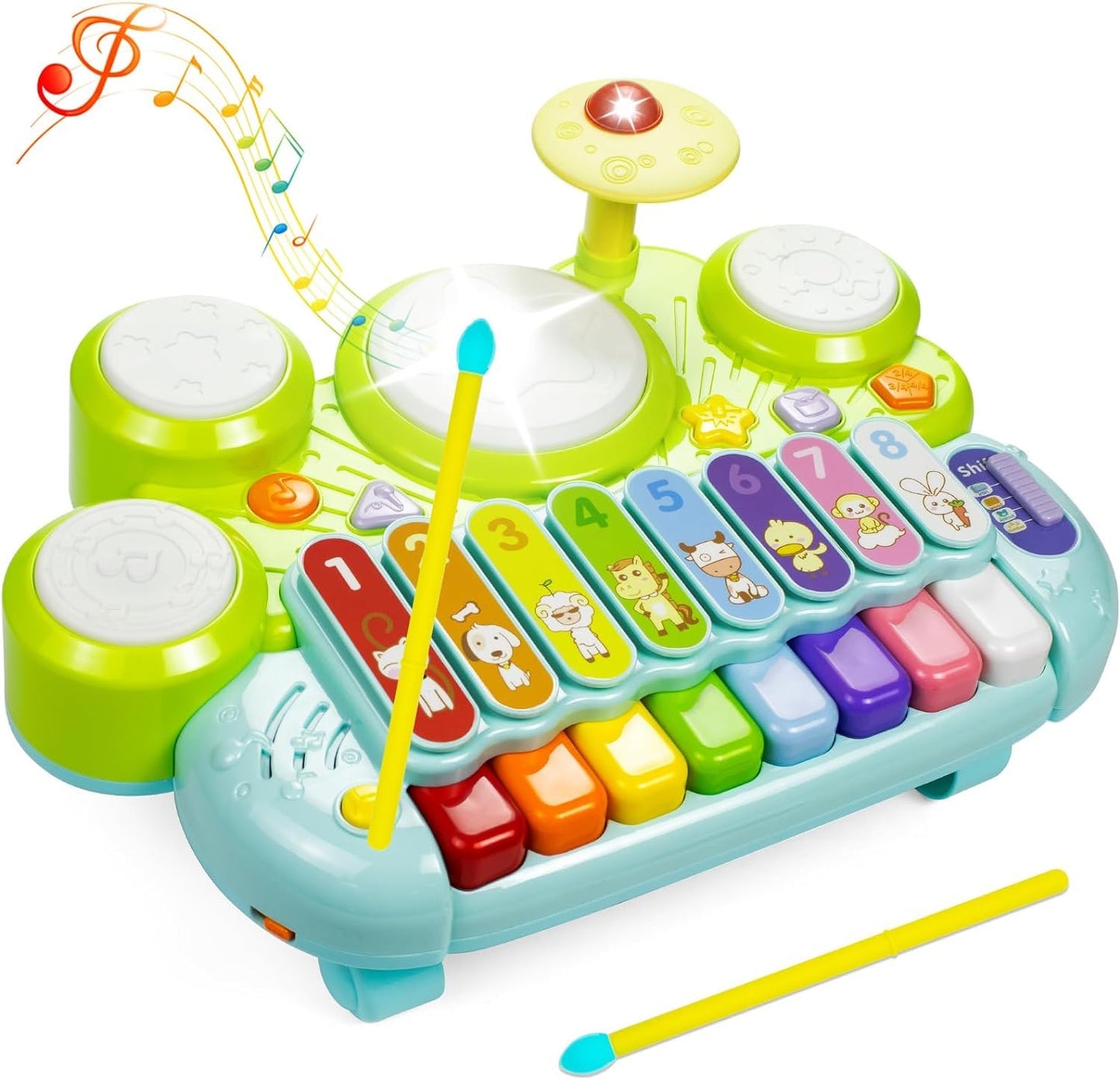 Marstone Toys for 1 Year Old Boy and Girl Gifts, Baby Musical Toys for Toddler 1-3, Piano Keyboard Xylophone Drum Set Toys for Baby 6-12, 12-18 Months, Educational Learning Toys Birthday Gift Age 0-2