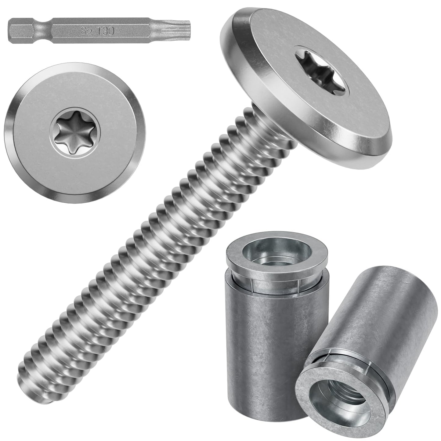 FMhotu 200pcs Hurricane Sidewalk Bolt and Anchor Kit,304 Stainless Steel Truss Head Shutter Screws Hurricane Shutter Hardware with Masonry Anchors for Hurricane Shutters Panel 1/4" X 1-1/2"