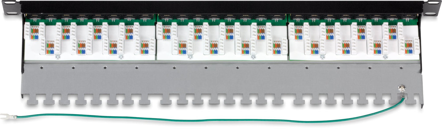 TRENDnet 24-Port Cat6A Shielded Patch Panel, 1U 19" Metal Housing, 10G Ready, Cat5e,Cat6,Cat6A Compatible, Cable Management, Color-Coded Labeling for T568A and T568B Wiring, Black, TC-P24C6AS