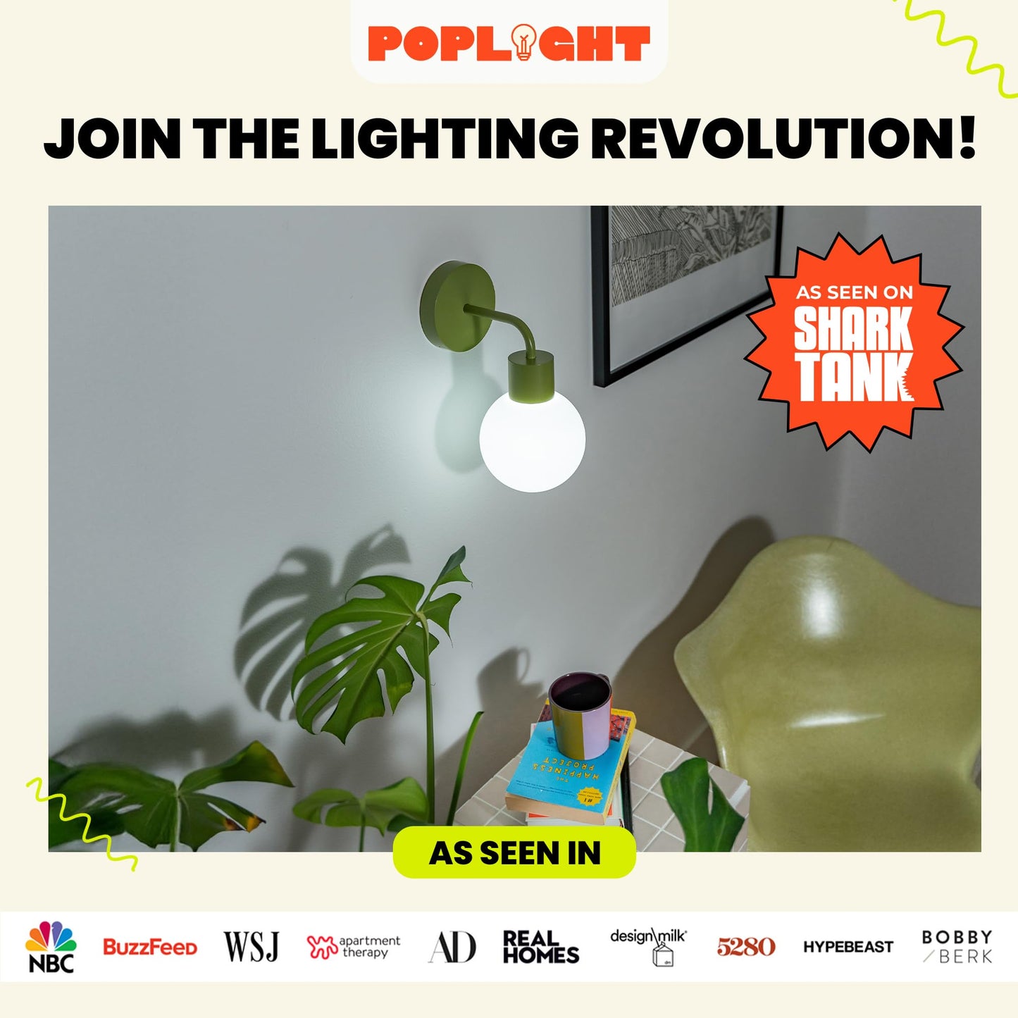 Poplight Wireless Wall Sconce (Shark Tank) Rechargeable & Dimmable LED Light w/App Control & Damage-Free Install, Moveable Modern Ambient Lighting for Elegant Home & Bedroom Decor | Sage Green