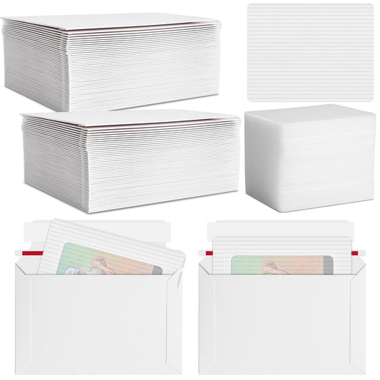 Faccito 400 Pcs Trading Card Shipping Set 4 x 6'' Trading Card Protector and Envelopes Bulk for Mailing, Additional Defend Supplies (Original)