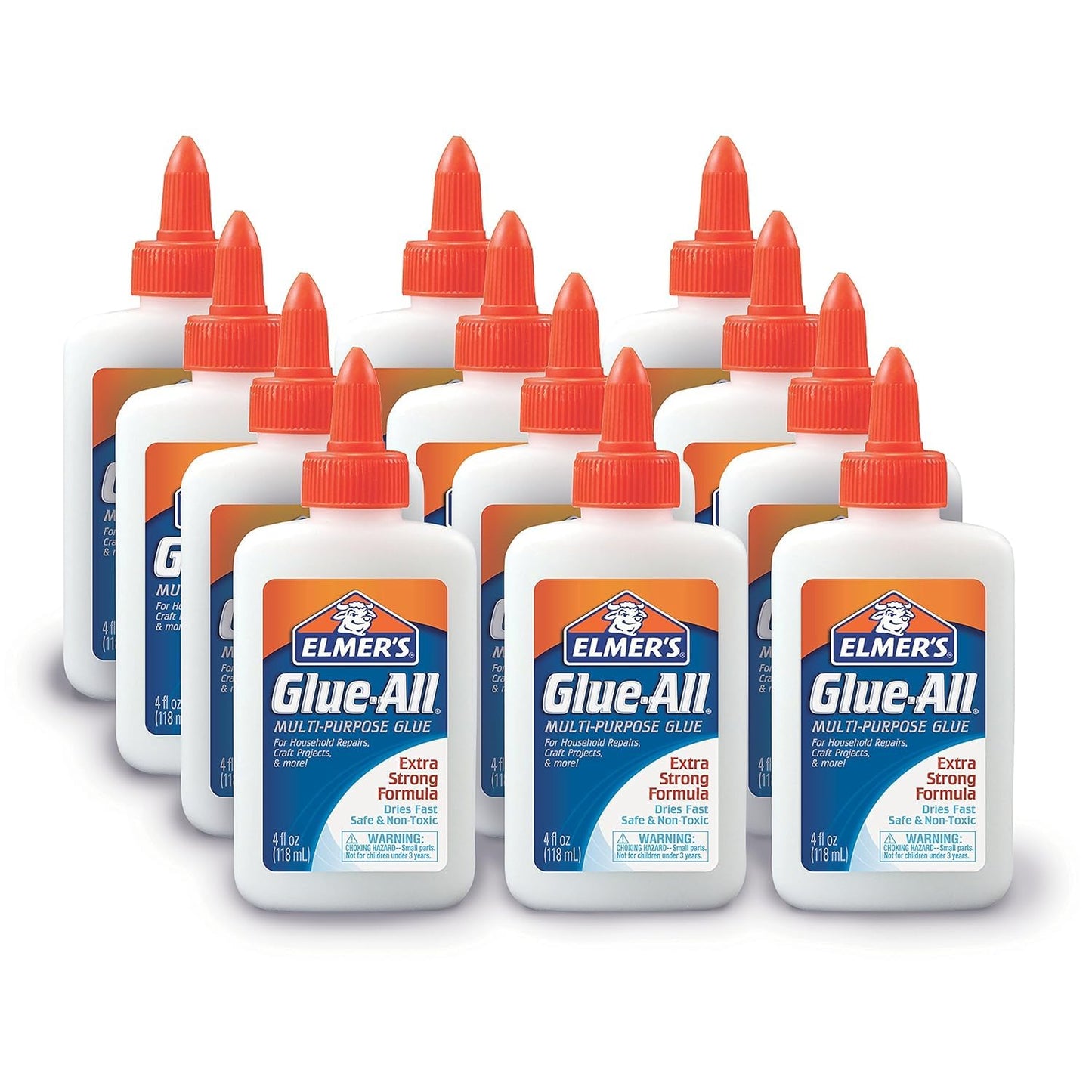 Elmer's Glue-All, Multi-Purpose Liquid Glue, 4oz, 12 Count - #1 Teacher Brand, Arts & Crafts, Non-Toxic