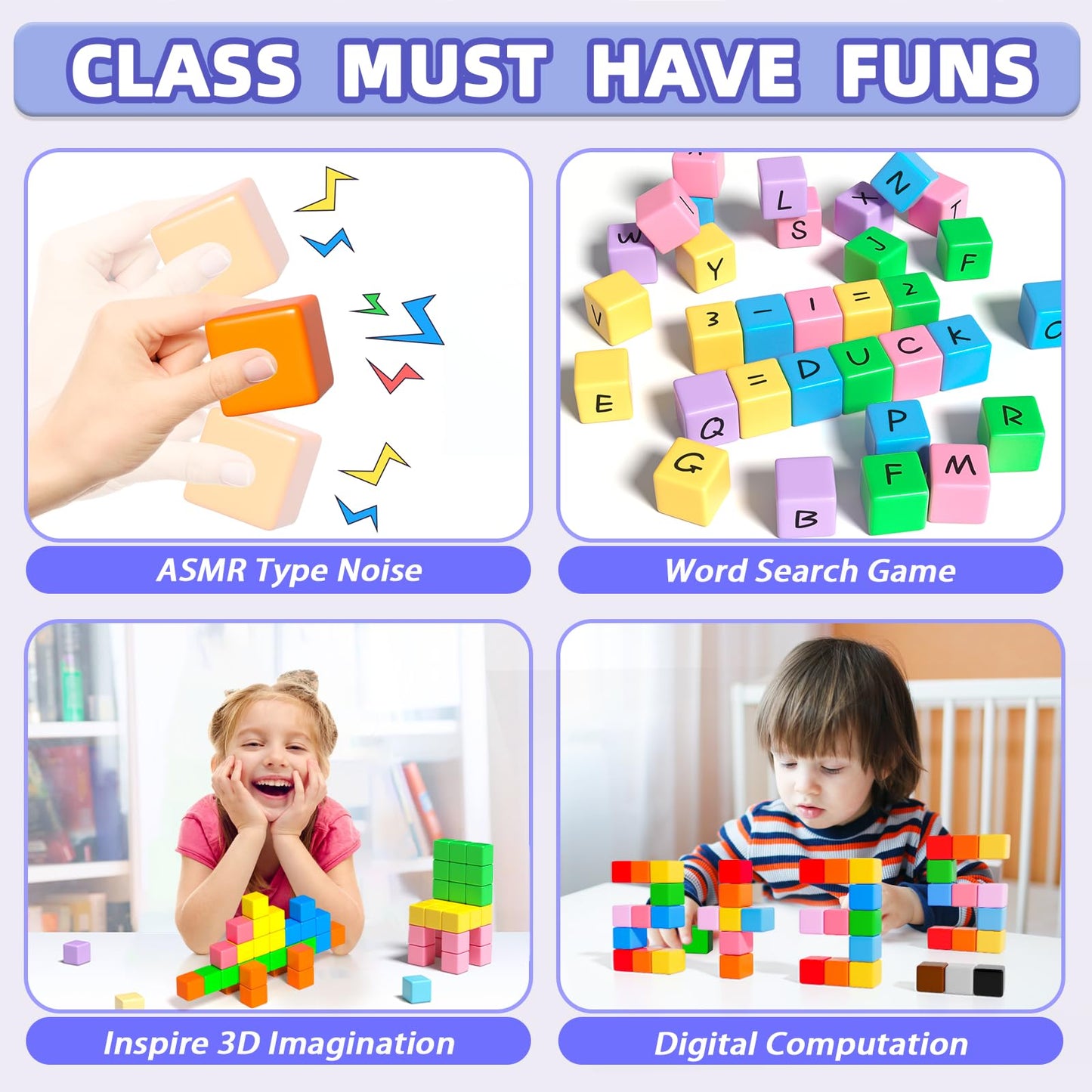 Magnetic Blocks, Magnet Building Toys for Toddlers, Preschool Sensory Autism STEM Toys for 3+ Year Old Boys & Girls, Magnetic Cubes as for Kids Ages 3-5 4-8
