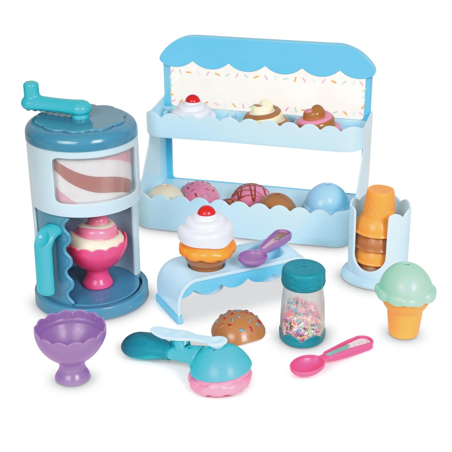 Learning Resources Swirly Scoops Ice Cream Shoppe, Ice Scoop, Swirl Ice Cream Machine, Play Cones, Play Food, Toddler Food, Toddler Learning, Pretend Play, Preschool Toys, Pretend Kitchen Playset