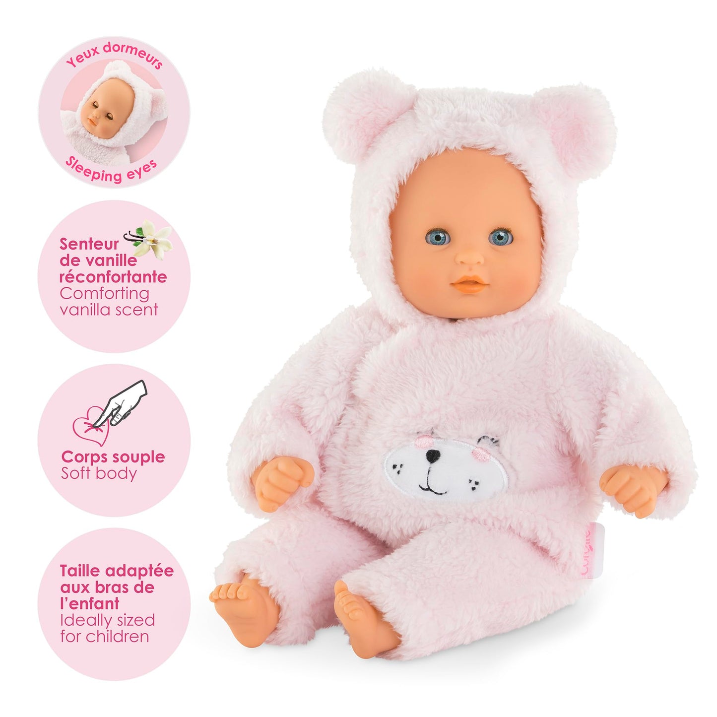 Corolle – Mon Premier Poupon Baby Calin Loving Teddy Bear 12” Soft-Body Doll with Vanilla Scented Skin for Toddlers, Ages 18+ Months – Lightweight and Easy to Carry