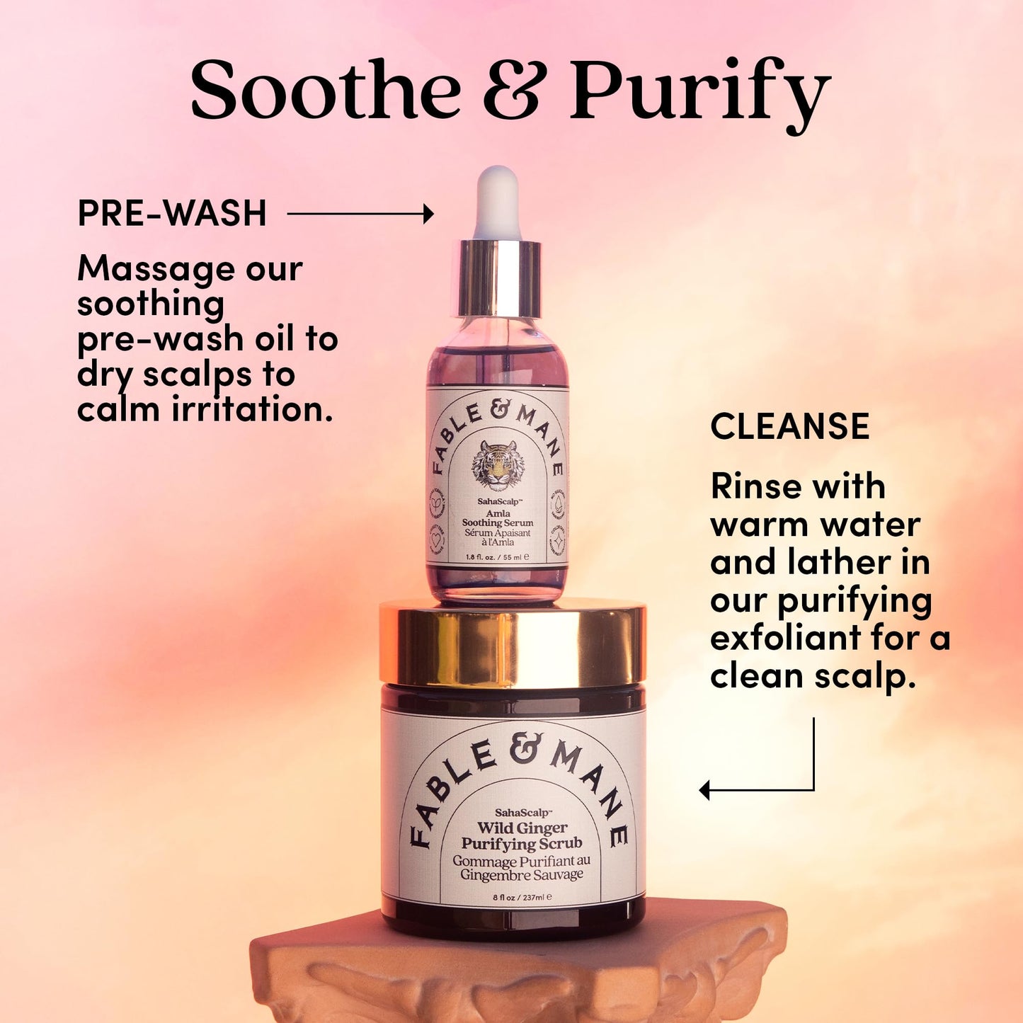 Fable & Mane SahaScalp Soothing Scalp Serum with Amla Oil & Rosemary Oil for Hair, Itchy Scalp Treatment, Scalp Oil for use with Scalp Massager - Genuine Fable and Mane Hair Oil, 1.8FL oz