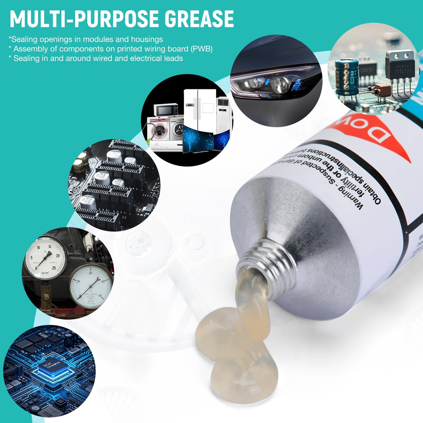 3145 RTV 90ml 3oz Clear Adhesive Sealant Mil-A-46146 Electrical Battery Board Housing Moisture Sealing Non Flow Primerless Adhesion High Strength Group II/III (3145 Clear 90ml)