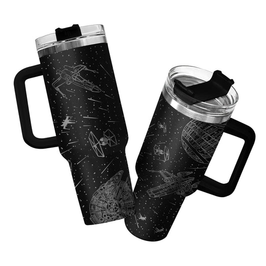 34HD Movie Tumbler for Lovers, 40 Oz with Handle, Lid, Straw; Funny Movie Mug, Birthday Gift