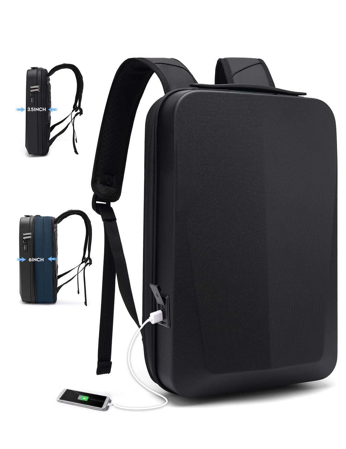 BANGE Laptop Anti-theft backpack Hard Shell Expandable Commute backpack can Hold 15.6 inch laptop for men and women