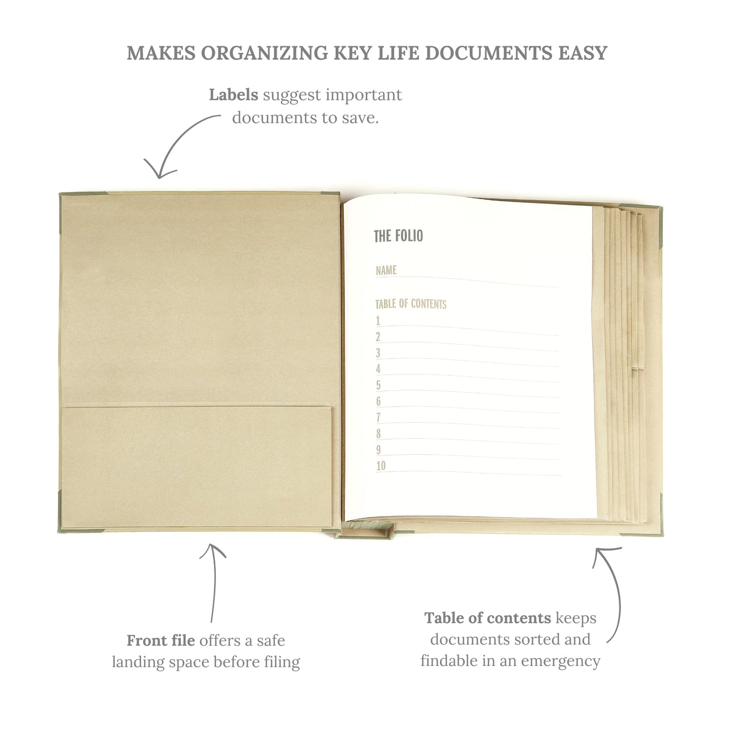 Savor | The Folio Document Organizer™ | Custom Dyed Cloth Bound Expanding File Folder for Important Papers, Emergency Binder, Birth Certificates, Social Security Cards, Passports, Photos, and Letters