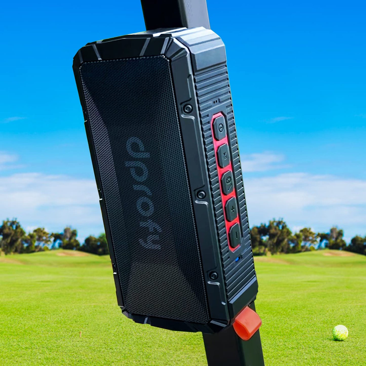 Pro Portable Magnetic Bluetooth Golf Speaker Wireless Waterproof IPX6/Shockproof 3rd Generation Magnetic Golf Speakers for Golf Cart 24Hour Battery Golf Accessories Golf Gifts(TWS & SD Card function)