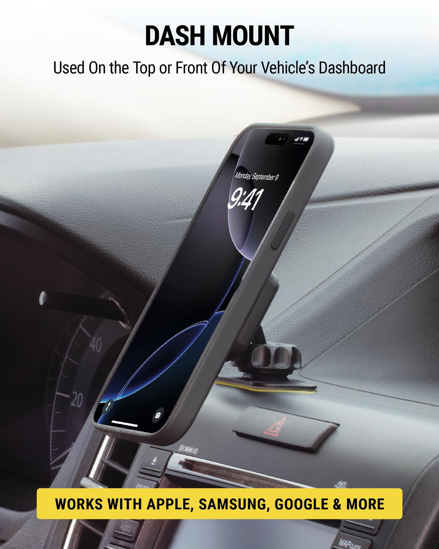 Scosche MAGDM-10KFLT MagicMount Magnetic Car Phone Mount for Dashboard, 360° Adjustable Magnet Head, Universal Cell Phone Holder for Car Compatible with iPhone Samsung & All Devices (Pack of 10)