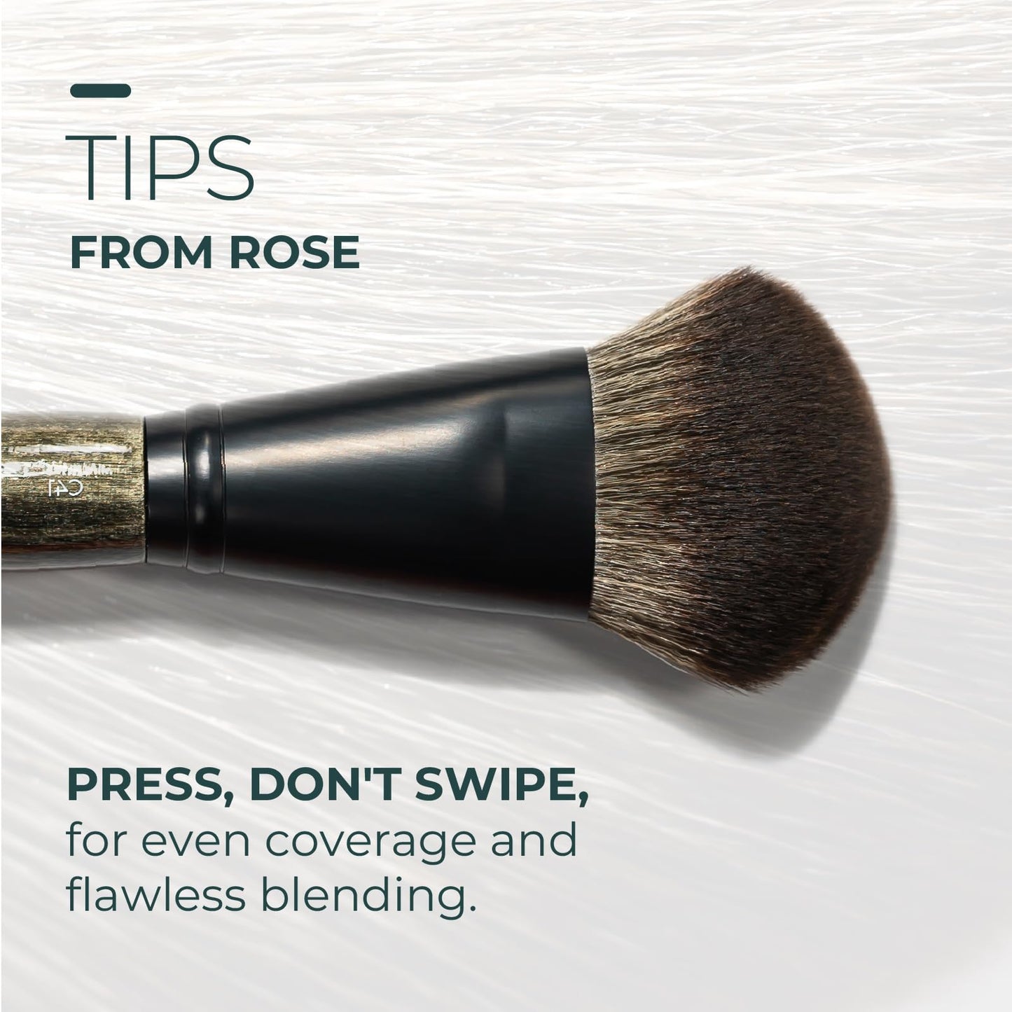Rose and Ben Beauty C41 Blush Brush | Professional Brush for Flawless Makeup Application | Angled Non-Shedding & Cruelty-Free for Pressed, Powder, & Cream Cosmetics