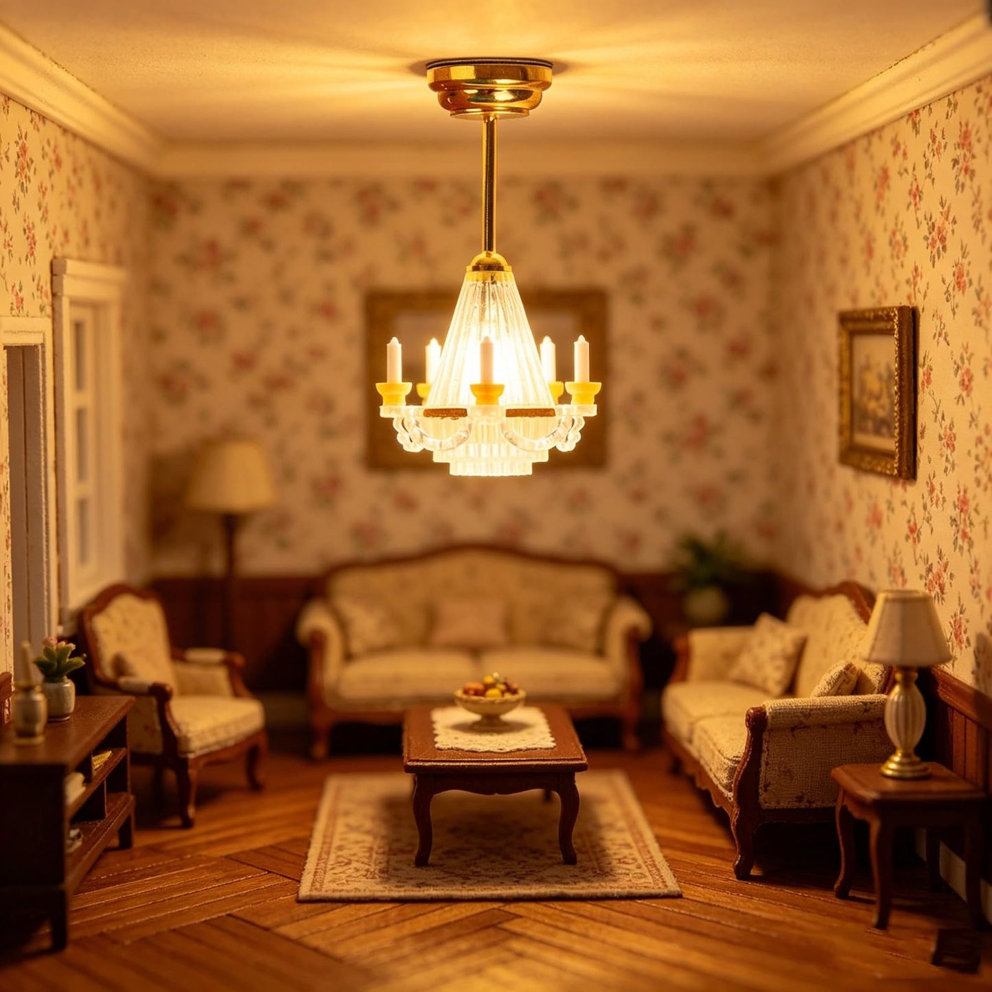 LUOZZY Dollhouse Chandelier Lights - Miniature Led Chandeliers for Dollhouse