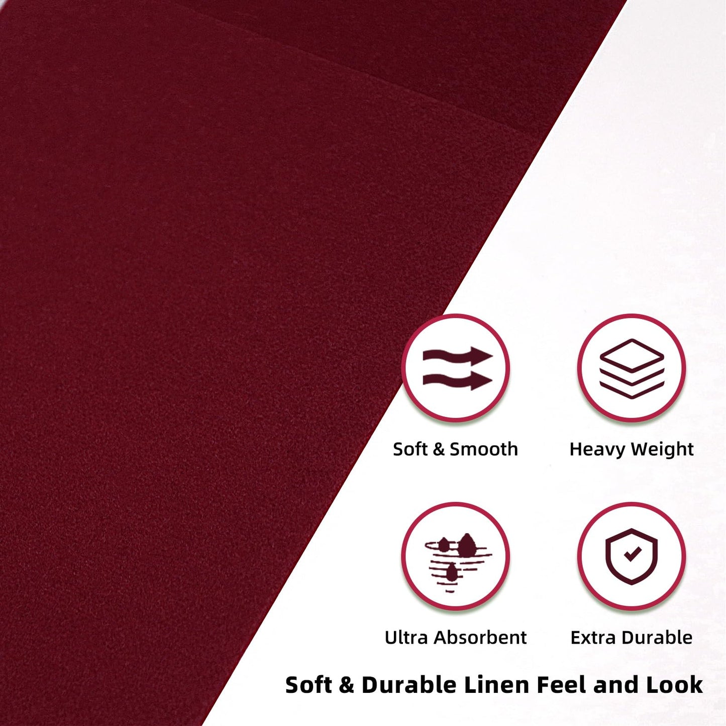 KAMMAK Burgundy Napkins Disposbale Wine Red Cloth like Paper Dinner Napkins with Pocket 100 Pack Guest Hand Towel for Party Decoration, Wedding Reception, Bathroon, Restaurant (16.5 x 16.5 inch)