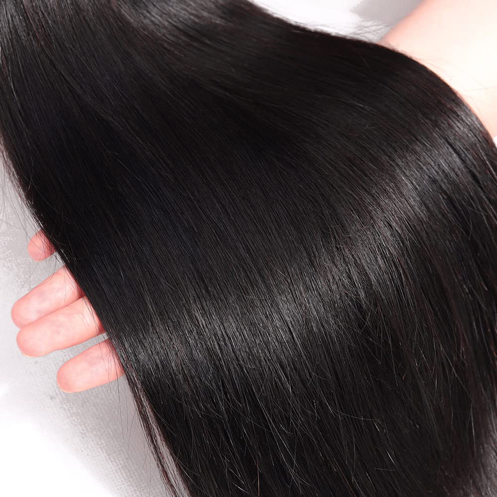 Subella Brazilian Straight Hair 3 Bundles 14 16 18inch Grade 10A Virgin Straight Human Hair Bundles Natural Black Color Hair Extensions
