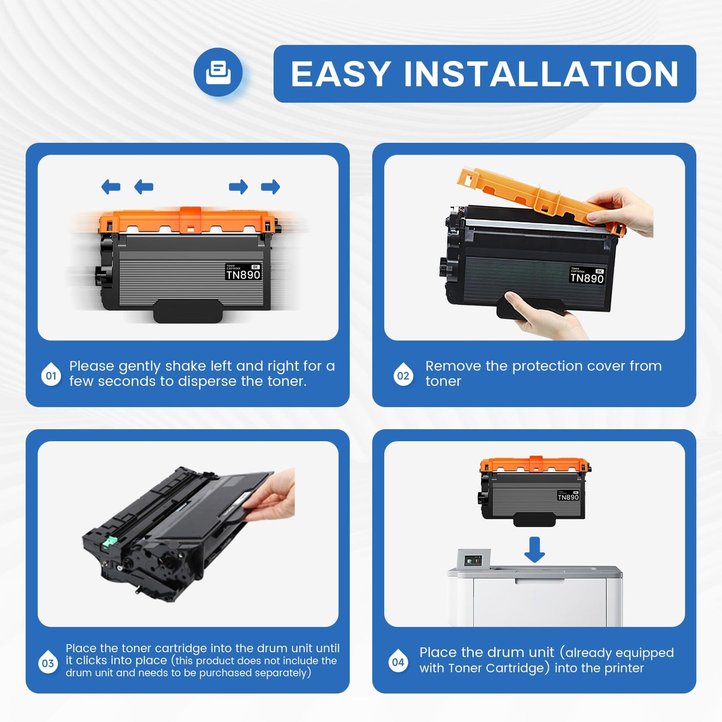 TN890 TN-890 2 Pack Compatible TN-890 Ultra High Yield Toner Cartridge Replacement for Brother HL-L6250DW HL-L6400DW HL-L6400DWT MFC-L6900DW MFC-L6750DW Printer.