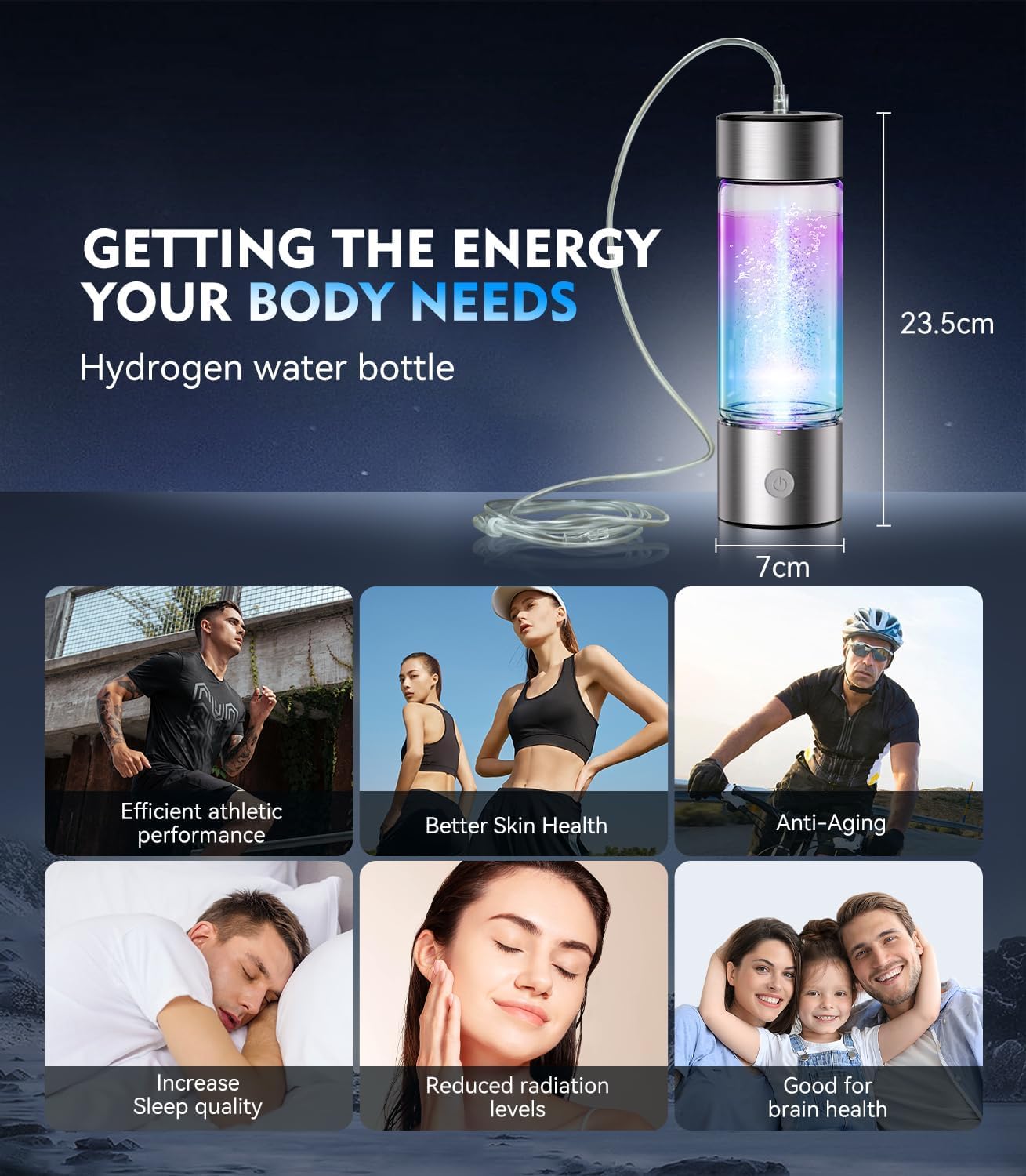 5.0 Upgrade High Concentration Hydrogen Water Bottle Generator