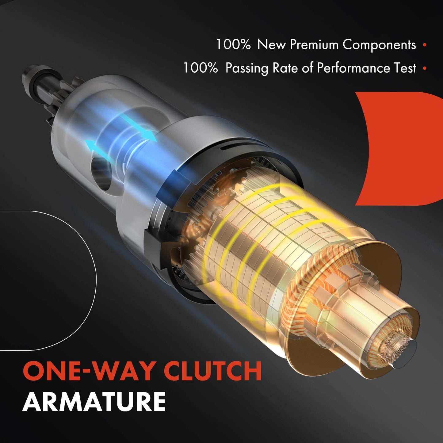 A-Premium Starter Motor Compatible with Hyundai Elantra 2011-2013, Elantra Coupe 2013-2014, Elantra GT 2013-2014 & Kia Soul 2012-2013, Forte 2014, Forte Koup 2014, Forte5, 12V 1.3KW 11-Teeth Clockwise