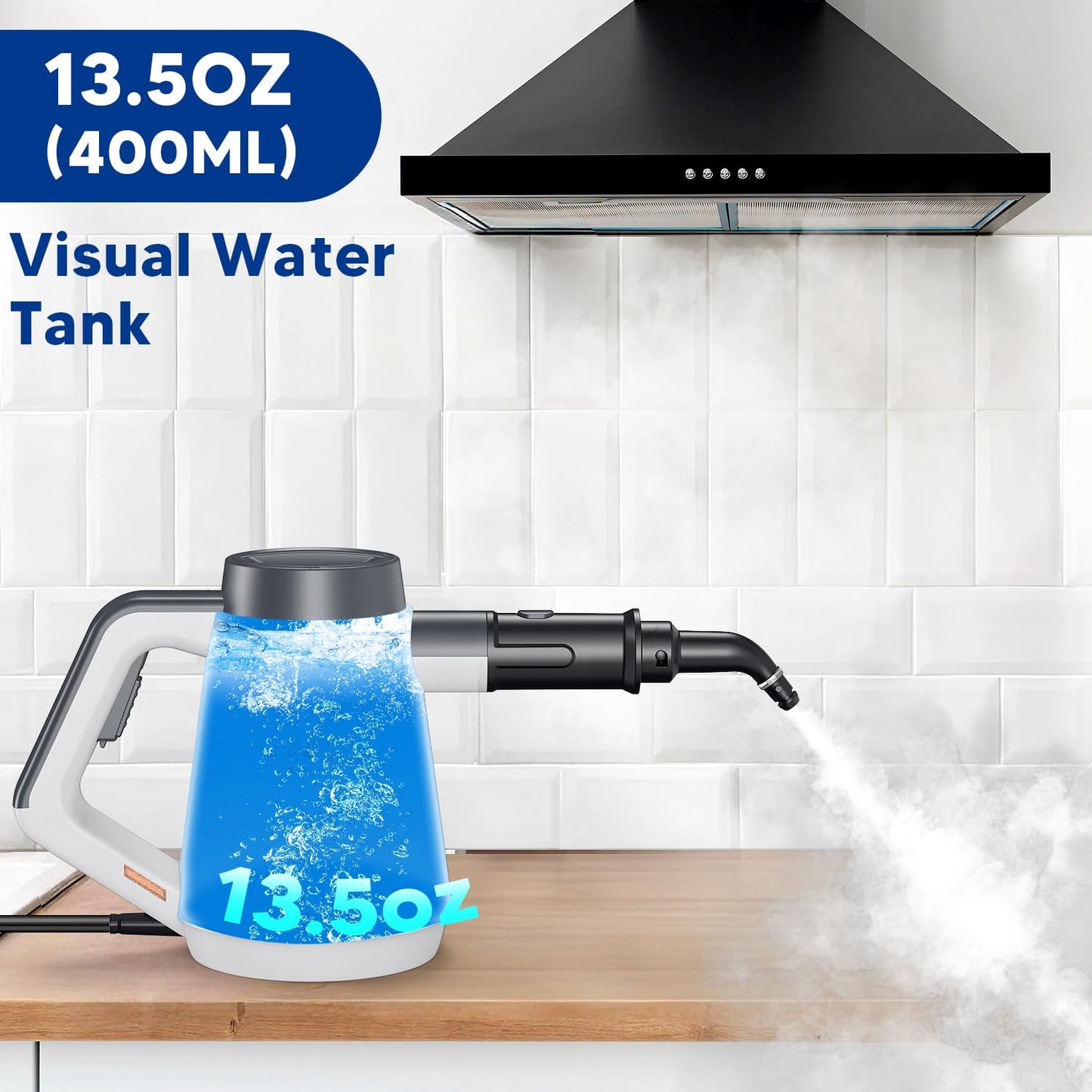Handheld Steam Cleaner, 15s Fast Heating Pressurized Steam Cleaner for Home with 10 psc Accessories, Portable Steamer for Cleaning with Safety Lock for Home Kitchen Cleaning, Appliance Surfaces