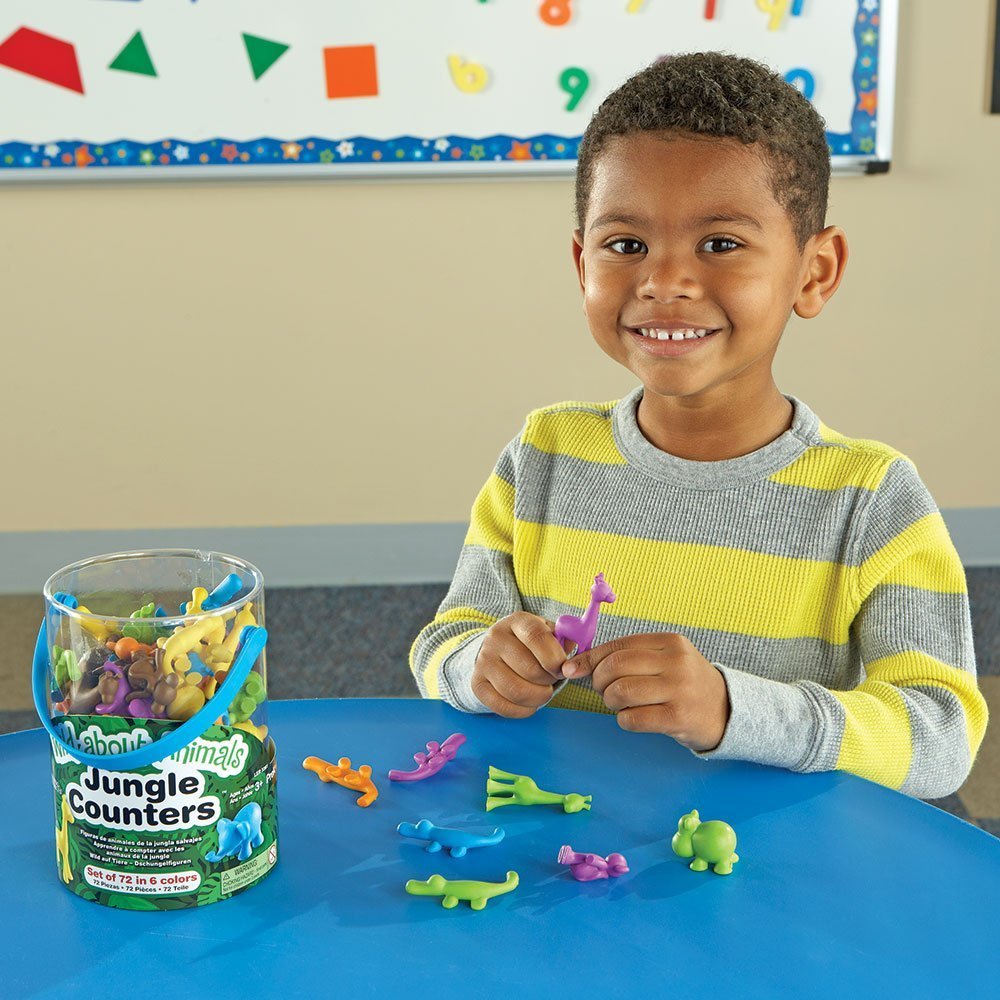 Learning Resources LER3361 Wild About Animals Jungle Counters, Counting & Sorting Toy, 72 Pieces, Ages 3+