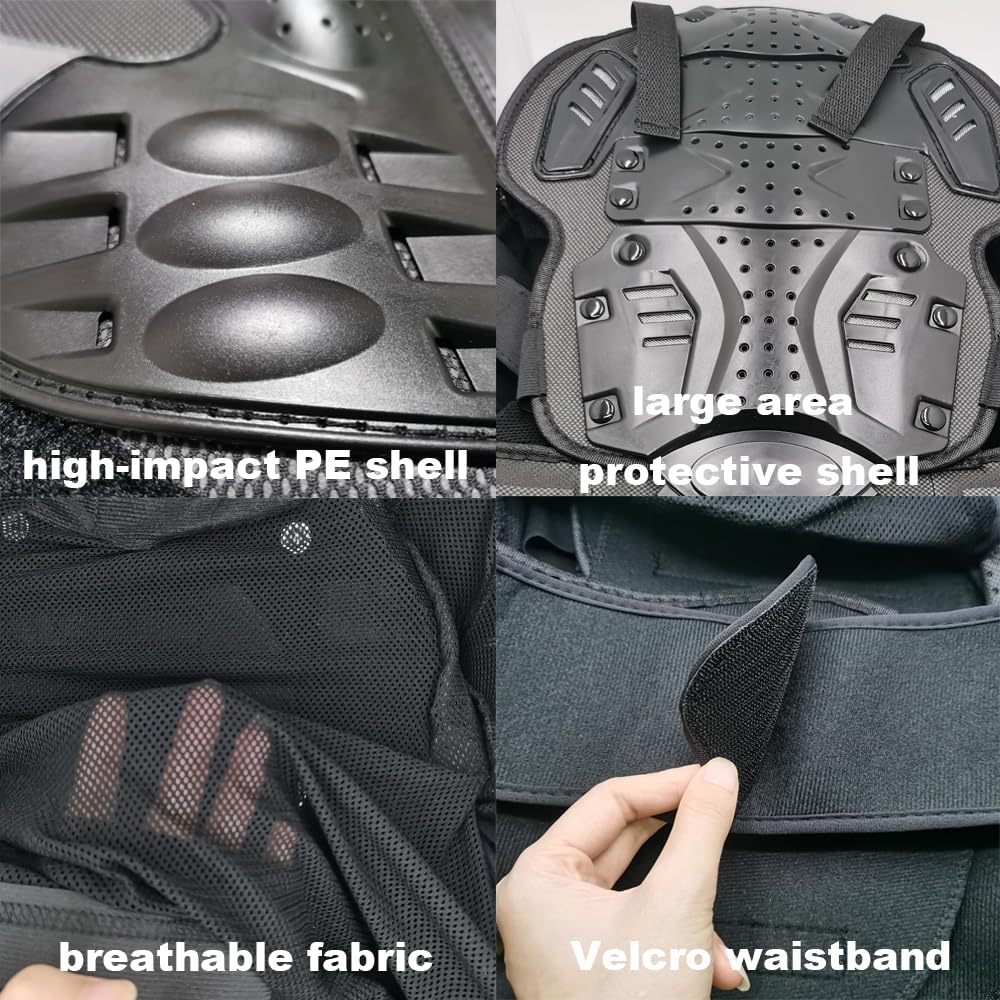 Adult Motorcycle Protective Jacket and Knee Pads, Motorcycle Accessories, Back Spine Chest Protector, Full Body Chest Armor for Motocross Dirt Bike Gear(XXL)