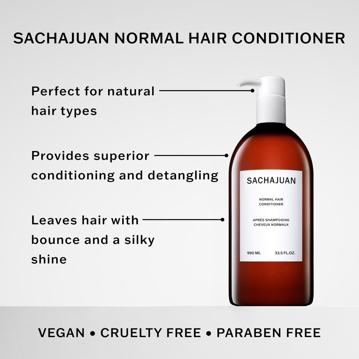 SACHAJUAN Normal Hair Conditioner, Everyday Conditioning, Detangles & Adds Shine, Cruelty & Paraben-Free, 33.5 fl oz