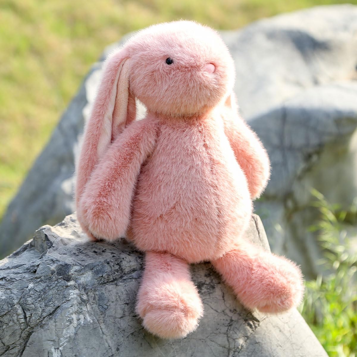 Farnesaa Weighted Stuffed Animal Bunny, 2Lbs Weighted Stuffed Animals Rabbit, 16" Heatable and Coolable Plushies, White Pink Brown Green and Purple Available