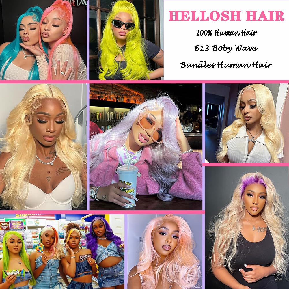 613 Bundles Blonde Bundles Human Hair 18 Inch 613 Body Wave bundles 100% Unprocessed 12A Grade Brazilian Virgin Hair Bundles 1 Bundle Human Hair 613 Blonde Bundle