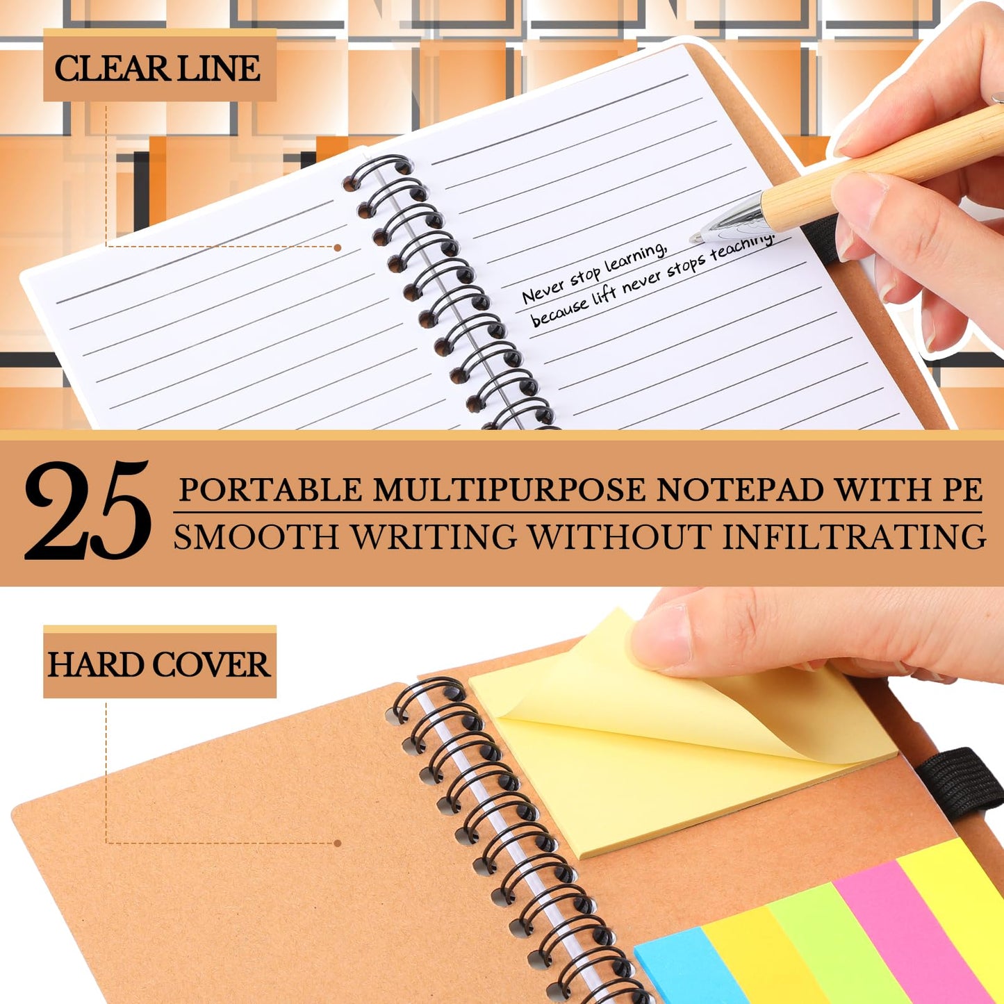 Jetec 25 Sets CNA Week Gifts Bulk 2026 Employee Appreciation Gift Inspirational Notebook with Motivational Pen and Sticky Notepad Thank You Gifts for Nurses Coworkers Groups Teachers (Team)