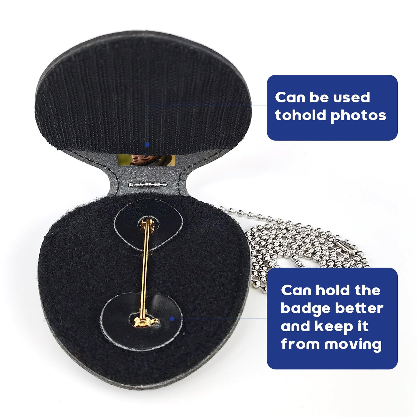 FR Gold Fine Badge with Holder， Can be Changed at Will，Includes Spring Clamp Choker