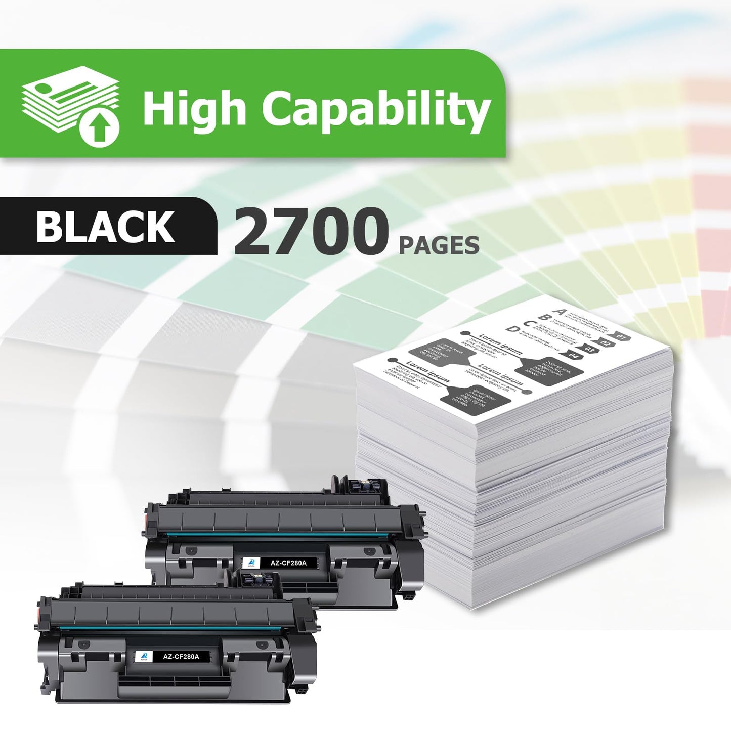 Aztech Compatible Toner Cartridge Replacement for HP 80A CF280A 80X CF280X for HP Pro 400 M401A M401D M401N M401DNE MFP M425DN Printer Ink (Black, 2-Pack)