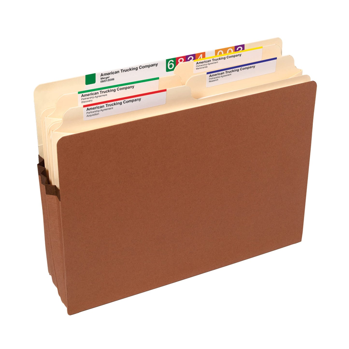Smead File Pocket, Straight-Cut Tab, Guide Height, 3-1/2 Expansion, Letter Size, Redrope, 50 per Box (73805)