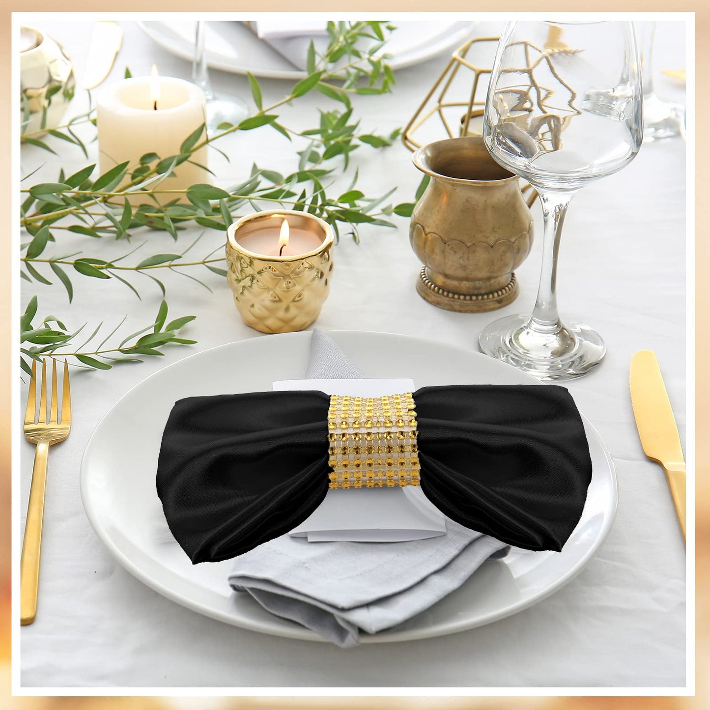 150 Pcs Satin Napkin Bulk 17 x 17 Inch Square Silk Table Napkin Soft Dinner Napkins Decor Elegant Satin Weddings Party Napkin for Wedding Parties Banquet Restaurant Decoration Supplies (Black)