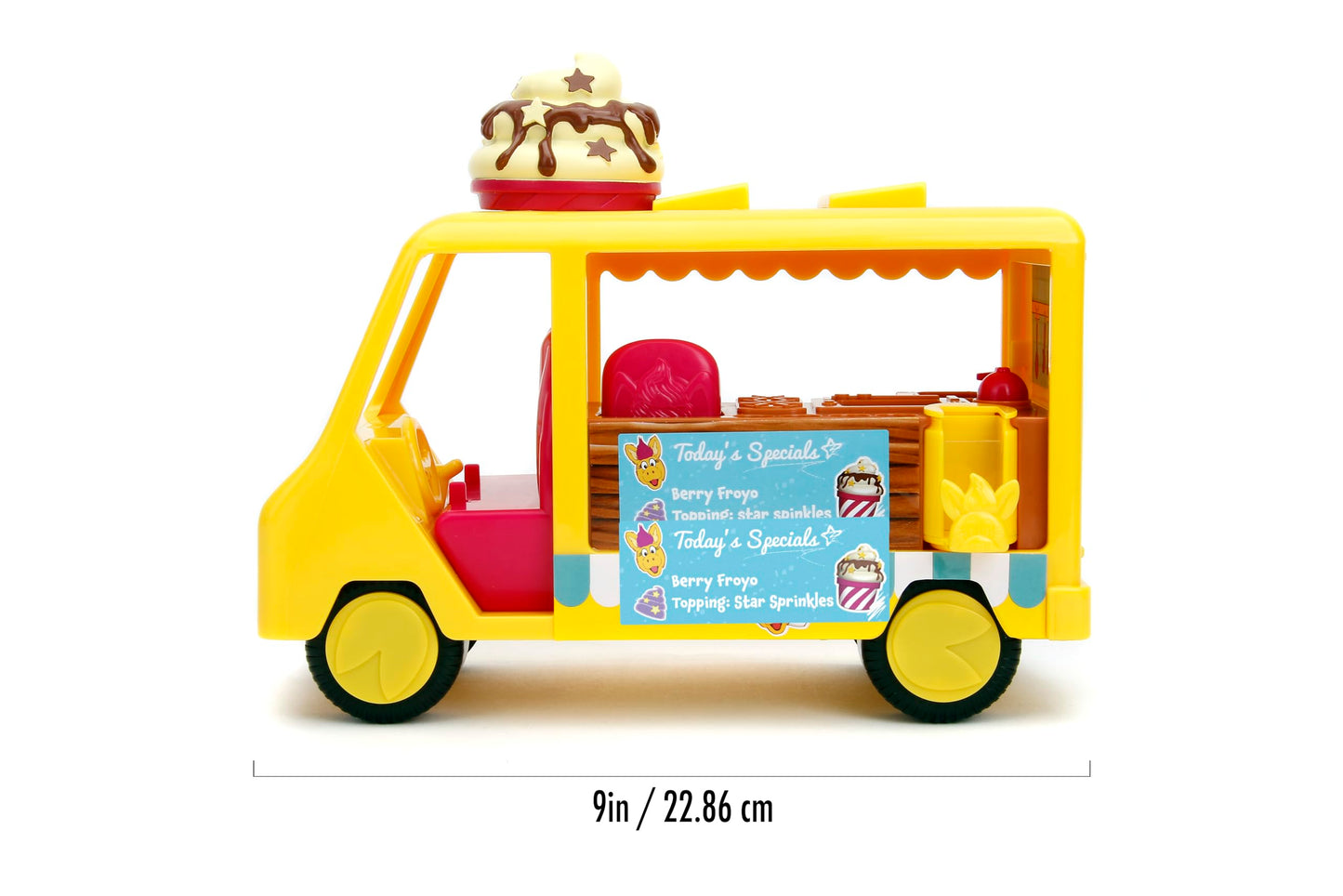 Donkey Hodie House Playset Froyo Frozen Yogurt Truck with Two 3" Flocked Figures + Accessories, Toys for Kids and Adults