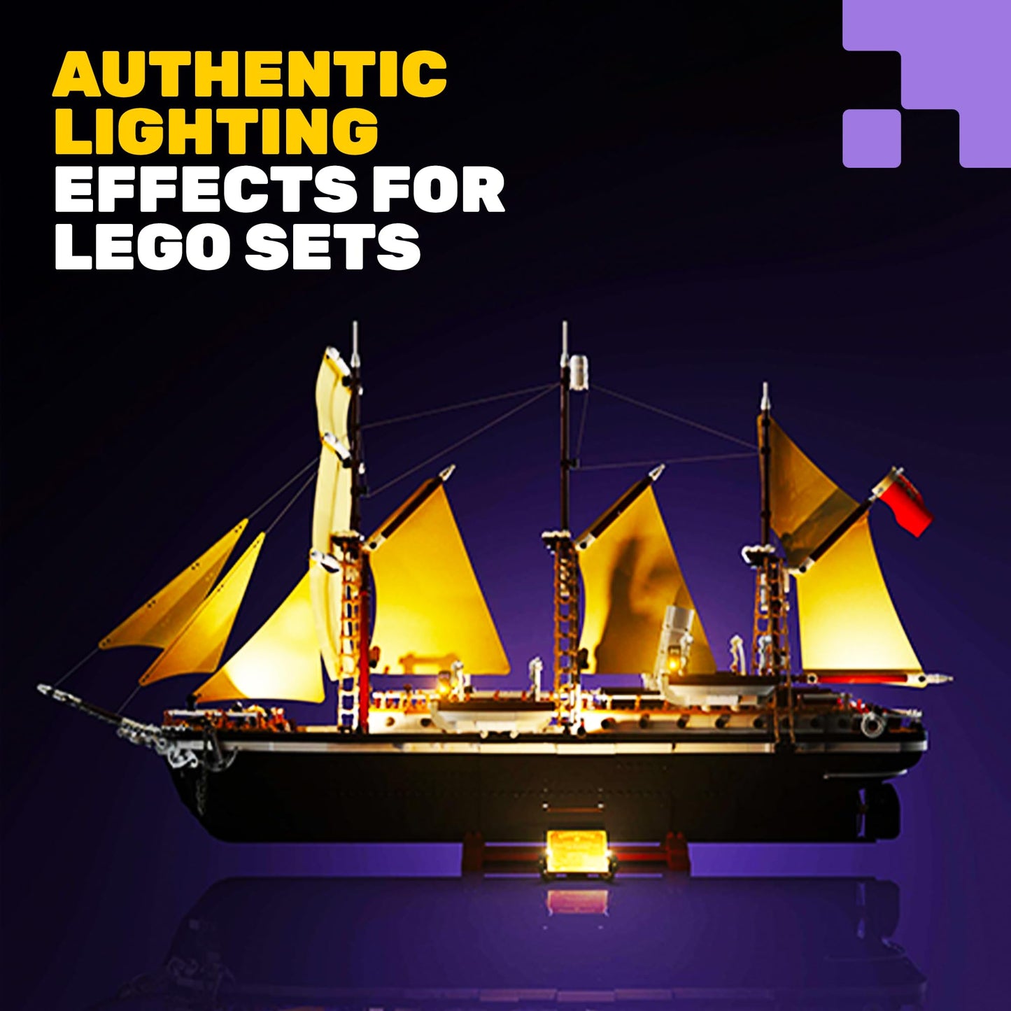 Light My Bricks LED Lighting Kit Compatible with Lego Endurance Ship 10335 |Premium Light Kit for The Endurance | Realistic Flickering Effects for Adult Legos Display (Set Not Included)