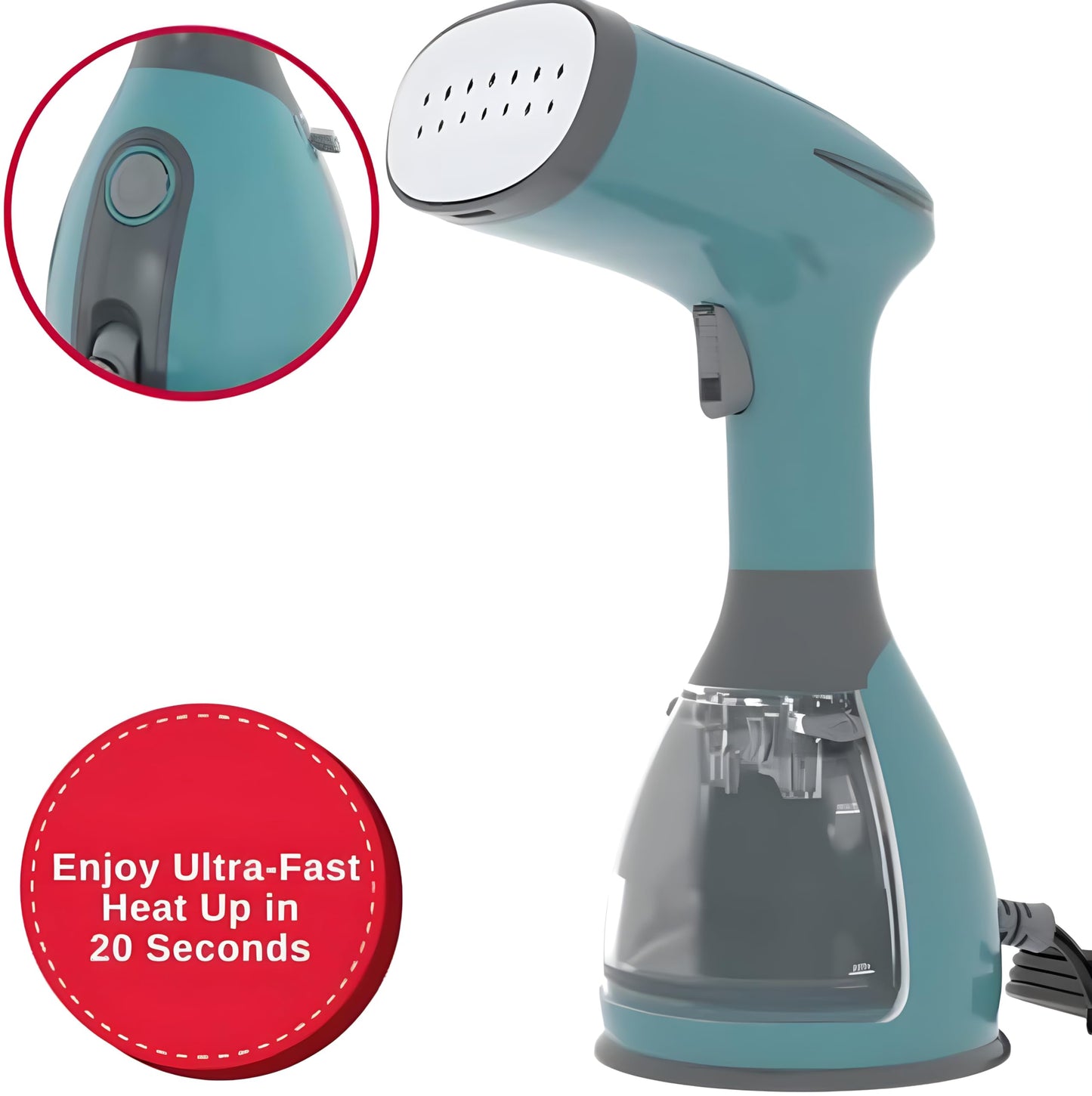 SINGER Handheld Garment Steamer | 1500W Powerful Steam | 20s Fast Heat-Up | 280ML Detachable Tank | Auto Shut-Off | Professional Wrinkle Remover for Clothes, Curtains & Upholstery