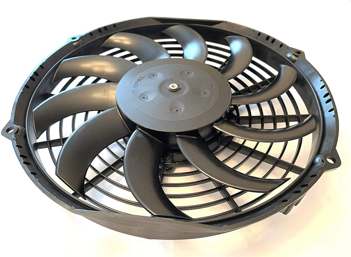 SPAL 30100435 10'' Low-Profile Radiator Puller Fan Curved Blades 12 Volt 847 cfm VA11-AP7/C-57A Cooling for Radiators, Oil Coolers, and Compact Applications