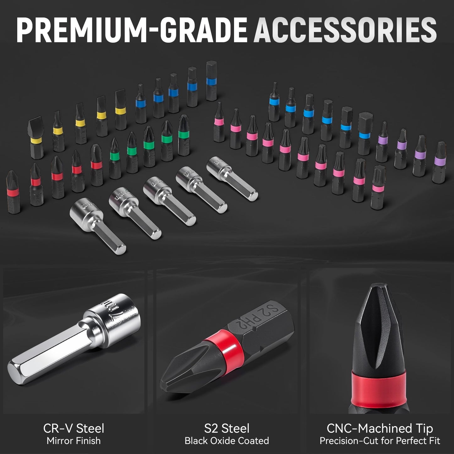 46-Piece Torque Screwdriver Set, 1/4 Inch Drive, 10–70 Inch-Pounds, for Gunsmiths, Scope Mounting,Electronics & Bikes, Includes 40 S2 Bits & 5 CR-V Nut Drivers (Standard Orange)