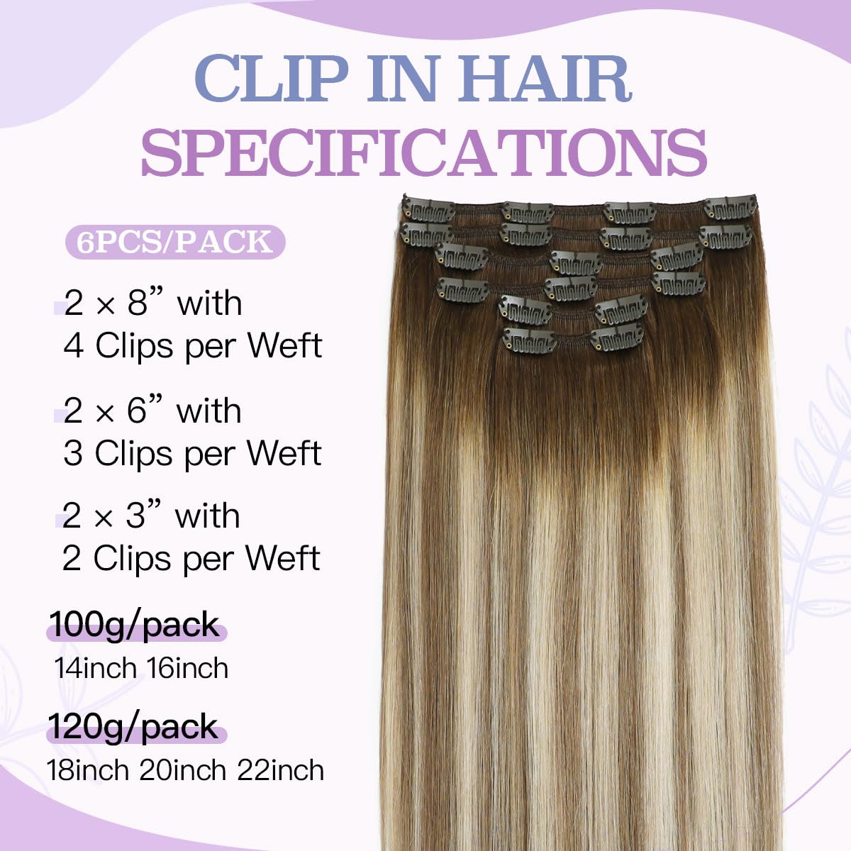 Sindra Human Hair Clip in Extensions Balayage Darker Brown to Ash Brown and Golden Blonde Clip in Hair Extensions Human Hair 20 Inch 120g 6pcs Thick Remy Human Hair Extensions C20#3/8/22