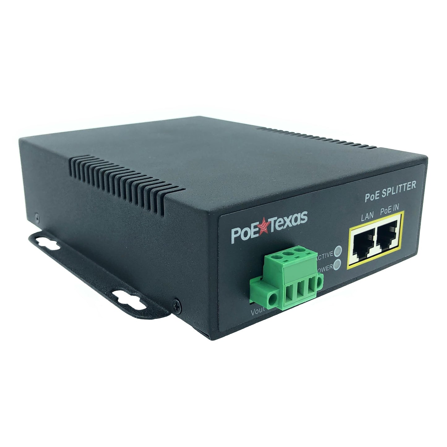 PoE Texas 802.3bt PoE++ to 12V Splitter with 60W Output - Works with Cisco UPOE & 802.3bt Switches - Gigabit Data Splitter with Phoenix Connector for Tablet Computers, Wireless APs, Network Cameras