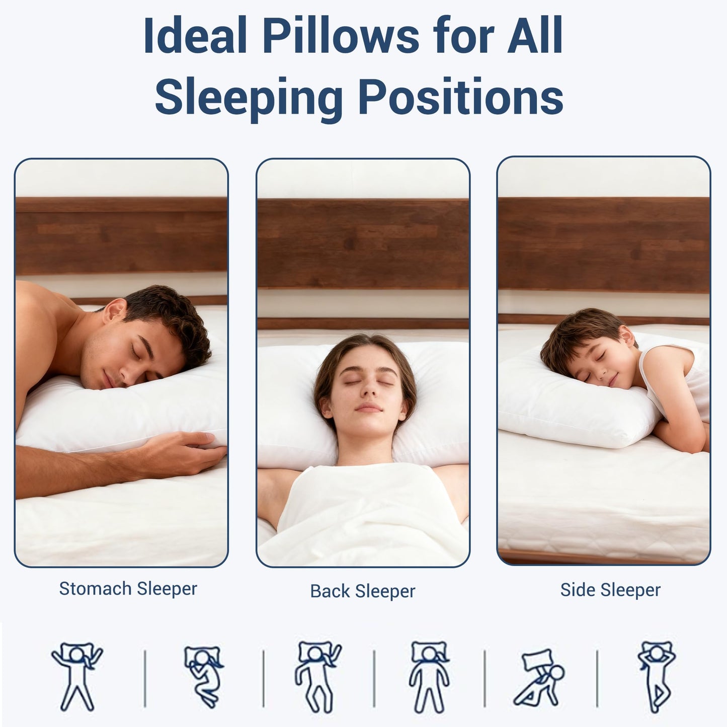 CULVE Bed Pillows Standard Size Set of 4 Pack for Sleeping- Medium Support 20"x26" Soft Pillow, Down Alternative Filling for Side Back Stomach Sleeper