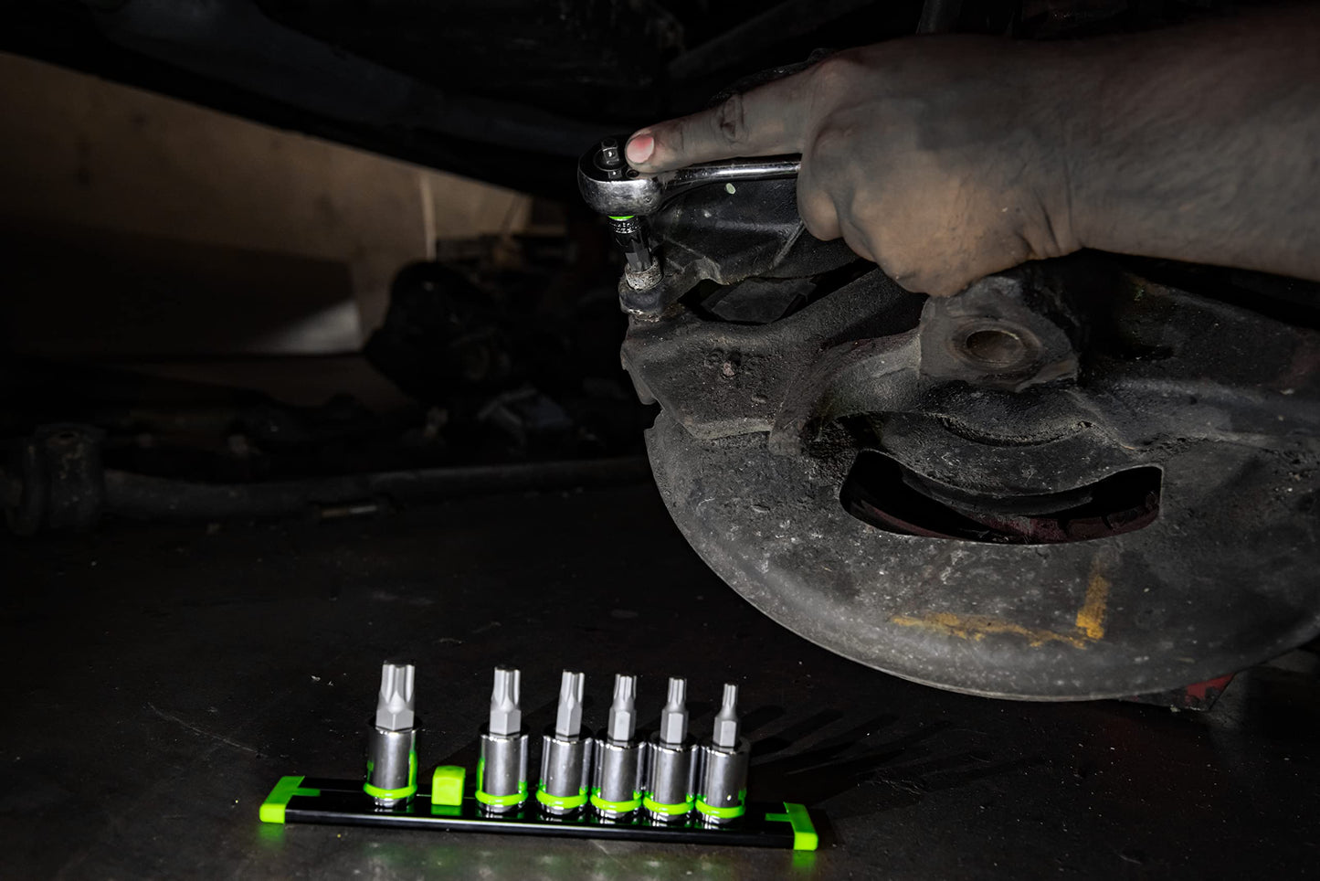 GRIPEDGE HEX Bit Socket Set | 8-PC - 1/4'' Drive Short Metric RPT Hex Driver Set | Sizes 1.5MM - 7MM | Made With S2 Steel | Includes Premium Aluminum Storage Rail |