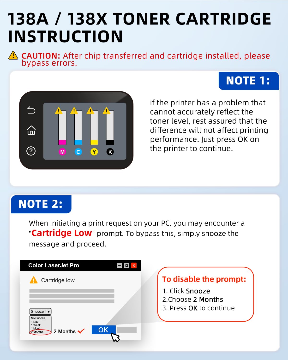 138A with Chip Compatible Black Toner Cartridges Cartridge Replacement for HP 138 A Use with Pro 3001dw 3001fdw MFP 3101fdw Series Printer High Yield(2-Pack)