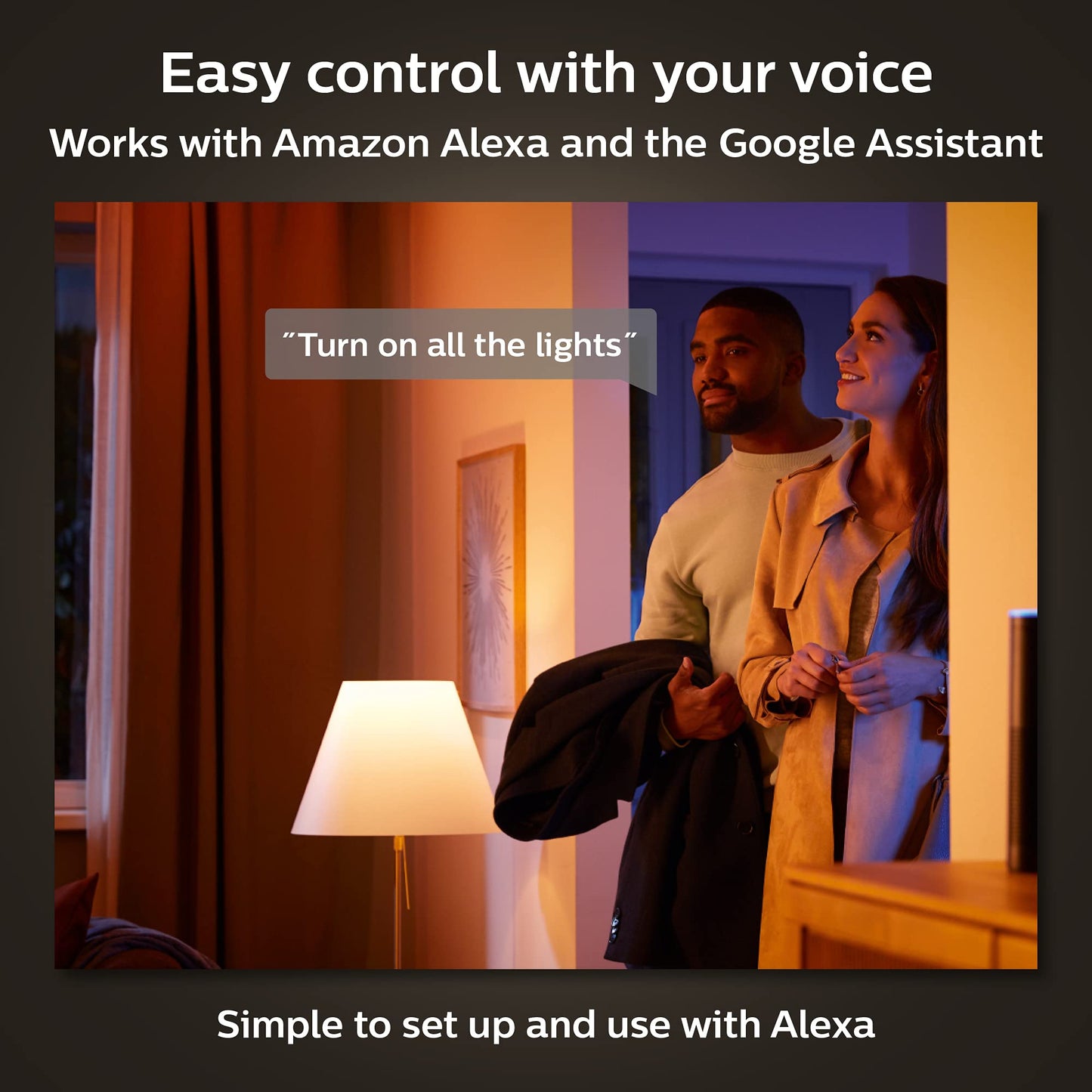 Philips Hue White Ambiance 2-Pack LED Smart GU10 Bulb, Bluetooth & Zigbee Compatible (Hue Hub Optional), Voice Activated with Alexa