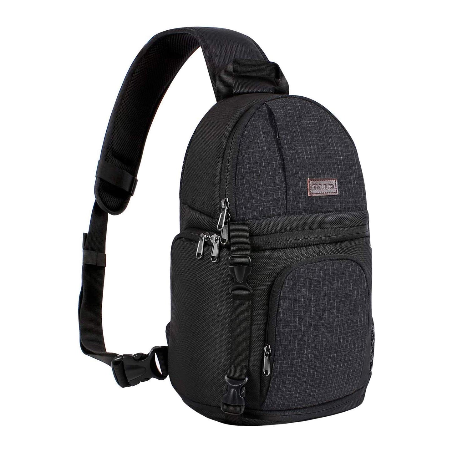 MOSISO Camera Sling Bag, DSLR/SLR/Mirrorless Camera Backpack Case Shockproof Photography Backpack with Tripod Holder & Removable Modular Inserts Compatible with Canon/Nikon/Sony/Fuji, Black