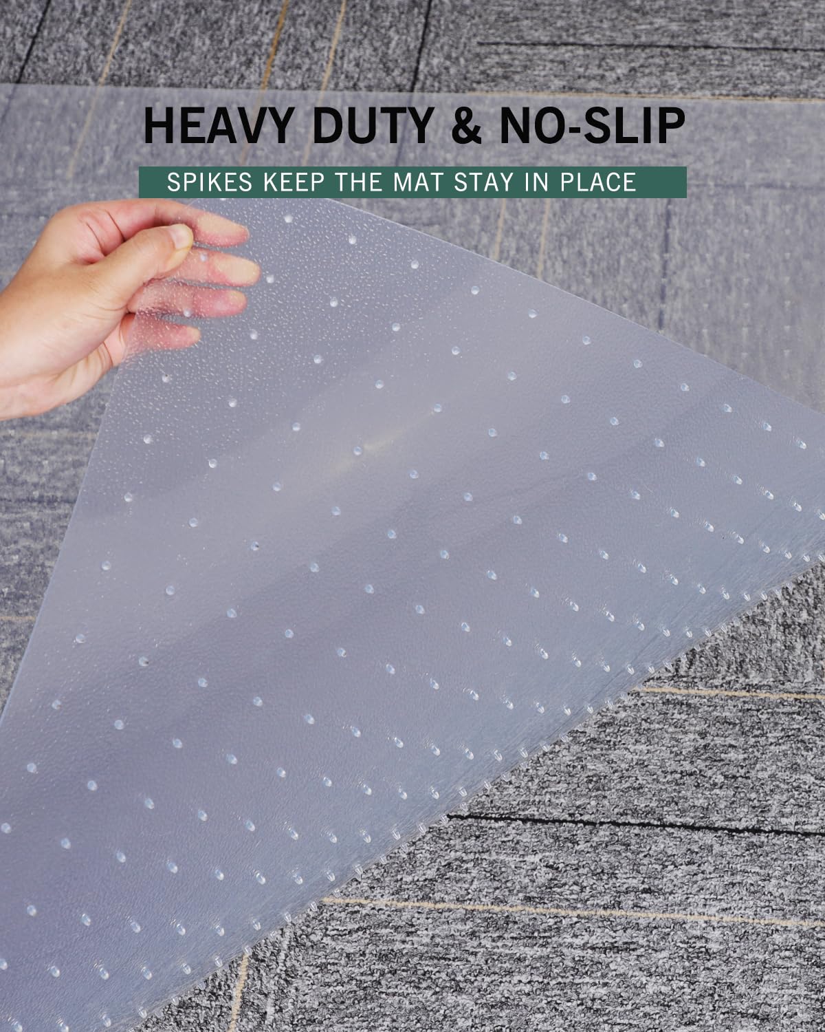 Desk Chair Mat for Carpet, 36"x 48" Anti-Slip Waterproof Plastic Rolling Chair Floor Mat for Home Office, Clear Heavy Duty Easy Glide Computer Chair Mat, Carpet Protector Mat for Office Chair